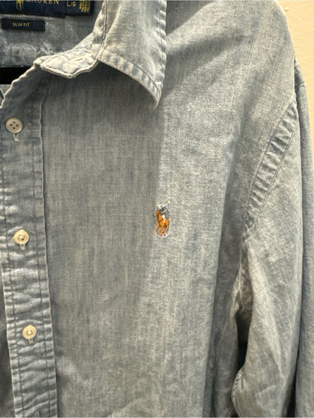 Ralph Lauren Light Blue Denim Button-Down Shirt - Men's - Picture 2 of 5